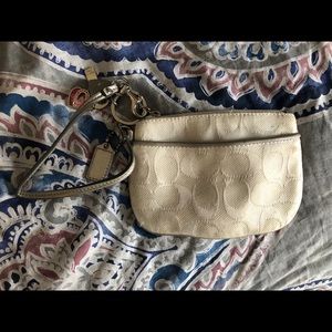 Coach White Wristlet